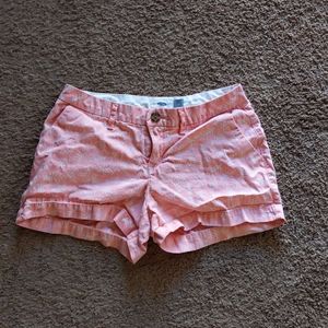 Pink and White Fern Pattern Jean Shorts